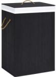 vidaXL fekete egyrészes bambusz szennyestartó kosár (320757)