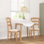 vidaXL 2 db természetes tömörfa gumiból készült étkezőszékek párnákkal (4102493)