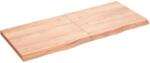 vidaXL világosbarna kezelt tömör tölgyfa fali polc 120 x 50 x (2-4) cm (363696)