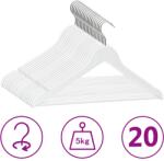 vidaXL 20 db fehér csúszásmentes keményfa ruhaakasztó (289914)