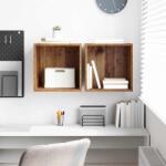 vidaXL Fali Szekrény polcokkal 2 pcs Öreg fa 37 x 37 x 37 cm Faanyag (875073)