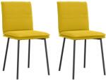 vidaXL 2 db sárga bársony étkezőszék (4101251)