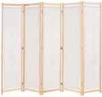vidaXL krémszínű 5-paneles szövetparaván 200 x 170 x 4 cm (247106)