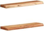 vidaXL 2 darab tömör akácfa fali polc 60x20x3, 5 cm (373625)