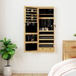 vidaXL falra szerelhető tükrös ékszerszekrény LED fényekkel (353237)