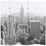 vidaXL fekete-fehér New York mintás paraván 200 x 170 cm (245859)