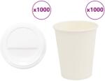 vidaXL 1000 db papír kávéscsészék fedővel 8oz 200ml (3325216)