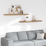 vidaXL Falpolc Falra szerelhető 2 pcs Barna 120 x 23, 5 x 4 cm Faanyag (42019957)