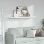 vidaXL Falpolc tárolóval Fehér márvány 120 x 23, 5 x 4 cm Faanyag (42019977)