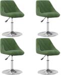 vidaXL 4 db sötétzöld bársony forgó étkezőszék (3088761)