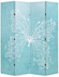 vidaXL kék pillangó mintás paraván 160 x 170 cm (245886)