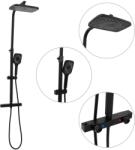 vidaXL fekete sárgaréz kétfejű zuhanyszett keverővel és tömlővel (4013454)