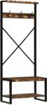 vidaXL tömör újrahasznosított fa ruhatartó állvány 80x40x190 cm (4015962)