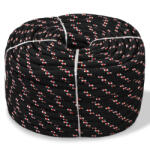 vidaXL fekete polipropilén hajókötél 14 mm 50 m (91288)