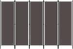 vidaXL antracitszürke 5 paneles paraván 250 x 180 cm (320725)