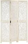 vidaXL 3-paneles fehér mangófa kézzel faragott térelválasztó 120x165cm (285336)