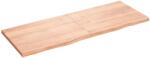 vidaXL világosbarna kezelt tömör tölgyfa fali polc 160 x 60 x (2-4) cm (363714)