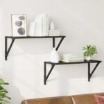 vidaXL Falpolcok 2 pcs Fekete tölgy 60 x 25 x 25, 5 cm Faanyag (882858)