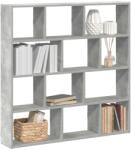 vidaXL betonszürke szerelt fa fali kockapolc 12 rekeszes színű (860007)