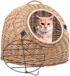 vidaXL természetes fűzfa macskaszállító kosár 60 x 45 x 45 cm (170909)