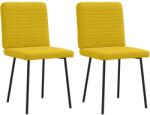 vidaXL 2 db sárga bársony étkezőszék (4101140)