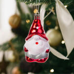  Karácsonyfa dísz - mikulás, glitteres - 85 x 50 mm (G58551)