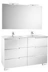 Roca Pack Victoria-N Family szett, alsószekrény, mosdó, tükör, lámpa (1200) Fehér (A855845806)