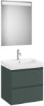 Roca Ona két fiókos mosdószekrény Pack mosdóval, tükörrel, matt zöld színben 600 x 460 (A851704513)