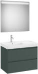 Roca Ona két fiókos mosdószekrény Pack balos mosdóval, tükörrel, matt zöld színben 800 x 460 (A851708513)