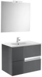 Roca Pack Victoria-N szett, alsószekrény, mosdó, tükör, lámpa (700) Antracit szürke (A855843153)
