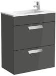 Roca Debba kompakt mosdó alsószekrénnyel fényes antracit szürke színben, 600 x 360 mm (A855905153)