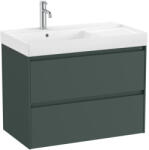 Roca Ona két fiókos mosdószekrény A327689000 mosdóval baloldali medencével, matt zöld színben (A851692513)