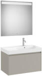 Roca Ona egy fiókos mosdószekrény Pack jobbos mosdóval, tükörrel, matt szürke színben 800 x 460 (A851721510)