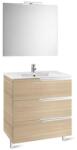 Roca Pack Victoria-N Family szett, alsószekrény, mosdó, tükör, lámpa (1000) Tölgy (A855846155)