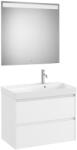 Roca Ona két fiókos mosdószekrény Pack jobbos mosdóval, tükörrel, matt fehér színben 800 x 460 (A851706509)