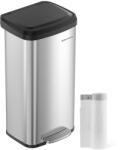 SONGMICS Prémium Rozsdamentes Acél Pedálos Szemeteskuka 68L Soft-Close Fedéllel (EUZ-LTB520E68)