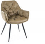 SIGNAL MEBLE Cherry Buffalo Olívazöld Műbőr Étkezőszék Fekete Fém Lábakkal (SIG-CHERRYCOL)