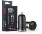 Maxlife MXCC-05 35W PD+QC autós gyorstöltő adapter USB+Type-C - fekete