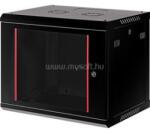 Lande PROlineB 600x450 lapraszerelt 9U 19" fali rack szekrény (fekete) (LN-WB-09U6045-BL-F) (LN-WB-09U6045-BL-F)