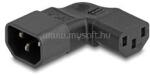 Delock Tápadapter IEC 60320 - C14 - C13, apa / anya, 10 A, 90 -ban balra / jobbra hajlított (DL80474) (DL80474)