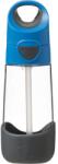 b.box Bottle with Straw kulacs szívószállal Blue Gray 450 ml