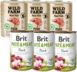 Brit PATE & MEAT DUCK 3x800g + WILD FARM Pate Pork 3x800g