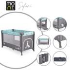 Cangaroo Safari utazóágy 1 szintes, zippes kibújóval állatmintás türkiz/kék