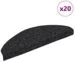 vidaXL 20 db fekete öntapadó lépcsőszőnyeg 65x21x4 cm 3365645 (3365645)