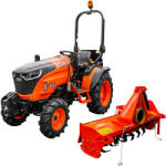 ACE Tractor ACE VEER 3000 4WD motor Mitsubishi 25 CP diesel rezervor 25 L 9+3 viteze tractiune 4x4 servo directie anvelope profil agricol 6.00-12" & 8.3x20" + freza tractata (VEER30004WD-AGRI-FT) - agromo