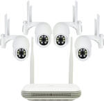 PNI House WiFi800 NVR vezeték nélküli megfigyelő rendszer, 4 kültéri PNI IP840 kamerával, 8MP, 4K, IP65