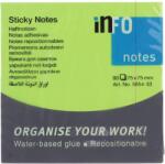 Info Notes Notes adeziv Info Notes 75*75MM 80file, Verde neon (IN565433)