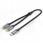 Vention Преходник Vention BGVHD, от USB-C(м) към 2x RCA(ж), 0.5m, черен (BGVHD)