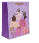 QX Ajándékcsomag mintás ajándéktasak, lila - 18 x 23 cm (370527)