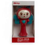  Bébi csörgõ, el. , dobolós, rágóka, 2 szín, 10x19 cm dob